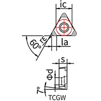 PCBN Tools (Tool Bits for Whirling), TCGW